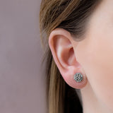 Floral Edwardian Diamond Cluster Earrings