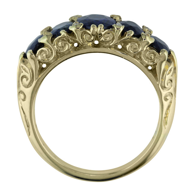 Victorian Carved Sapphire Ring