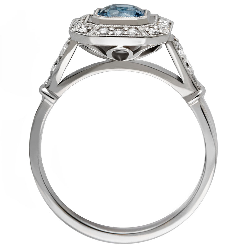 Aquamarine ring in vintage style