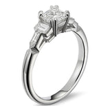 Art Deco style Asscher cut diamond ring