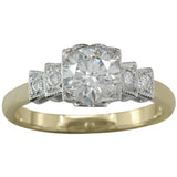 Art Deco two tone engagement ring