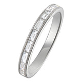 Baguette diamond wedding ring in white gold