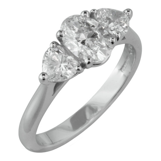 Oval and heart shape diamond ring in London