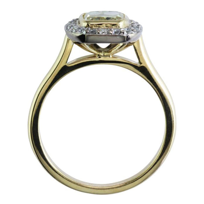 Bespoke yellow diamond cluster ring