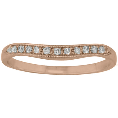 Curved eternity diamond ring in rose gold