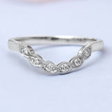 Shaped and Scalloped Diamond Wedding Ring in Platinum