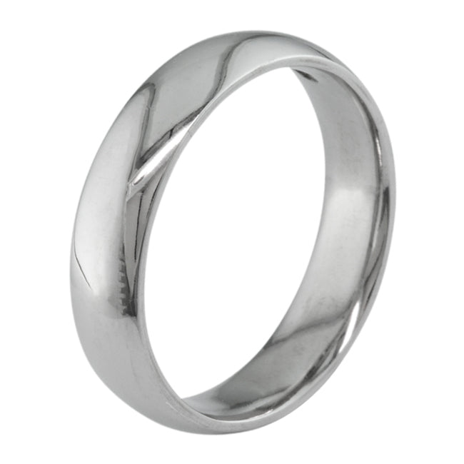 D-Shaped Platinum 5mm Wedding Ring