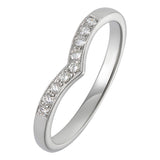 Diamond wishbone wedding ring in white gold