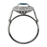 Edwardian style aquamarine cluster ring