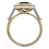 Emerald cluster ring side view