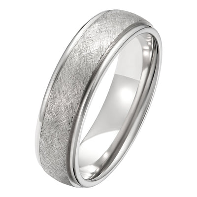 6mm Frost Pattern Wedding Ring in Platinum