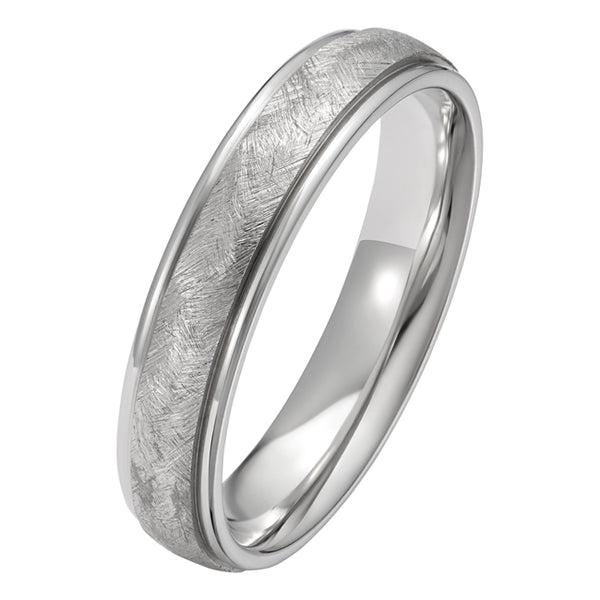 4mm Ice Frost Pattern Wedding Ring in Platinum