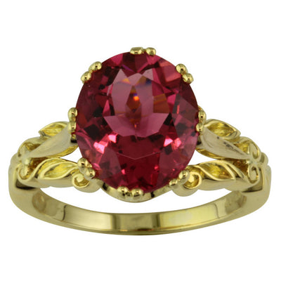 Victorian design pink tourmaline ring