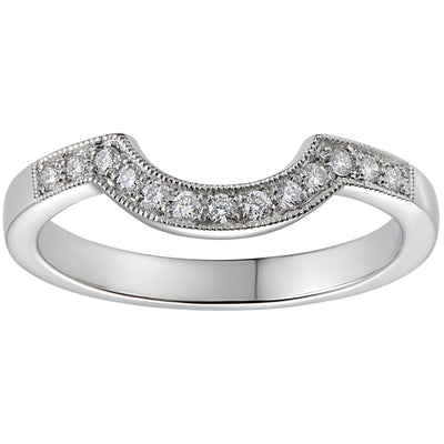 Platinum diamond shaped wedding ring