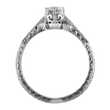 Platinum Engraved Engagement Ring