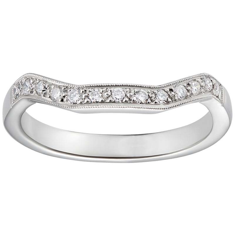 Platinum shaped diamond wedding ring