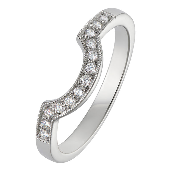 Platinum shaped womens wedding ring