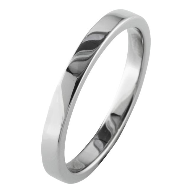 Platinum slim flat wedding ring in 2.5 mm width - Hatton Garden London