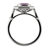 Purple sapphire cluster ring