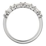 Round and baguette diamond half eternity ring