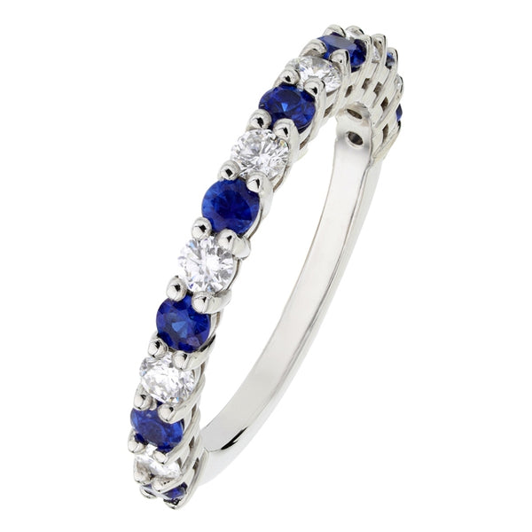Sapphire and diamond wedding ring