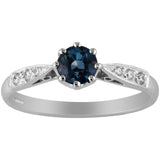 Sapphire ring with diamond band