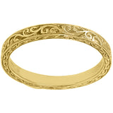 Gold engraved wedding ring