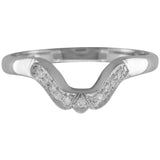 Shaped Wedding Ring with Diamonds in Platinum