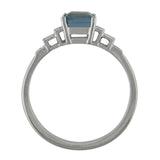 Square aquamarine ring