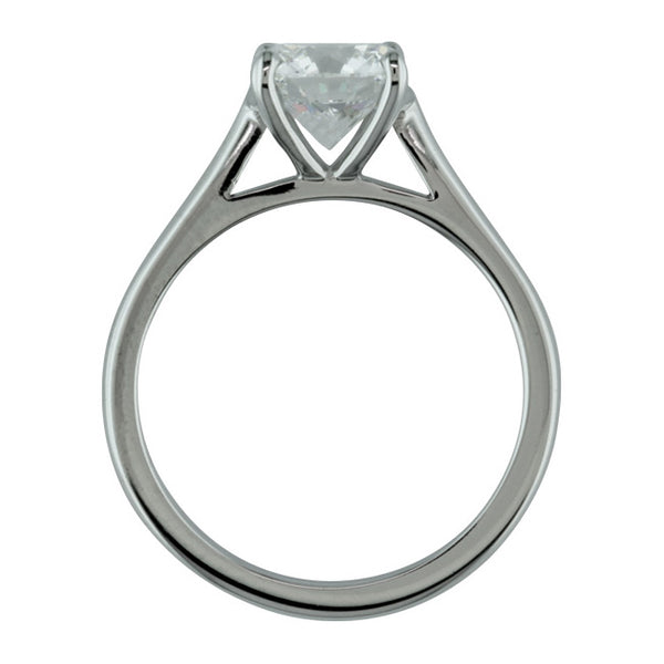 Custom made tulip diamond engagement ring - side view
