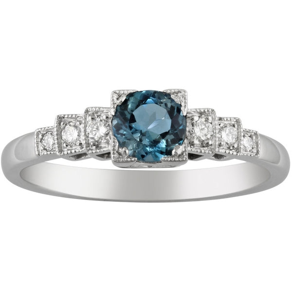 Vintage aquamarine ring platinum