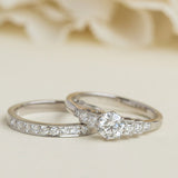 Vintage diamond bridal set in platinum