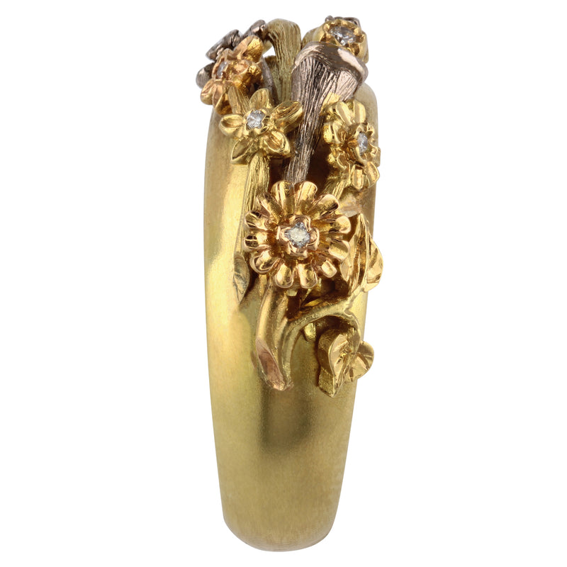 vintage inspired floral wedding ring