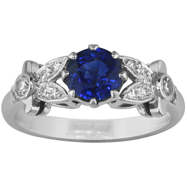 Vintage style sapphire engagement ring
