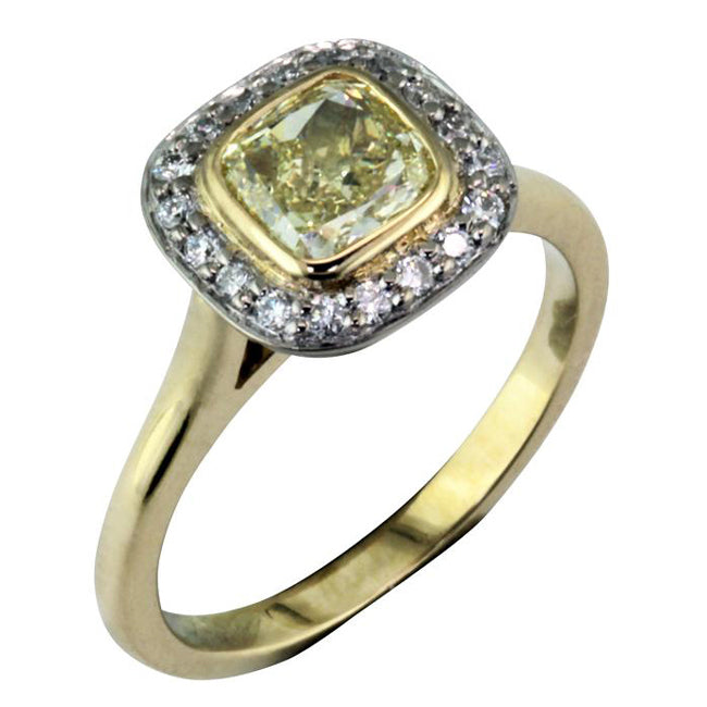 Vintage yellow diamond engagement ring