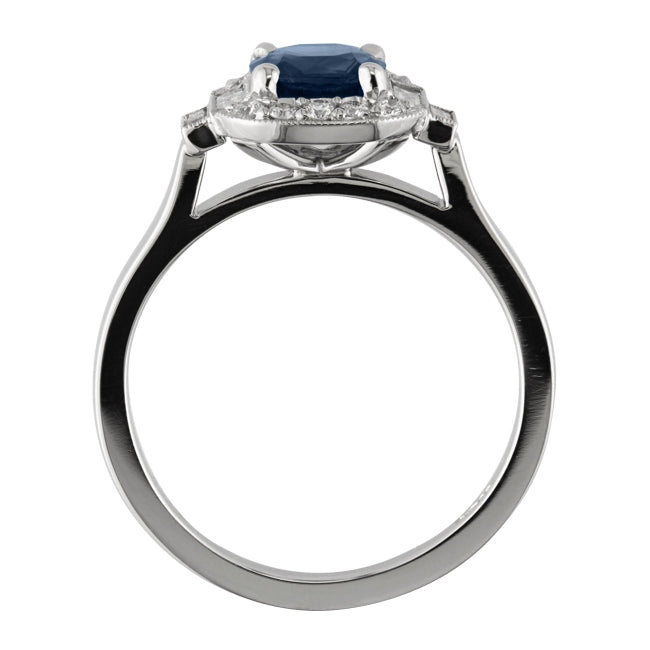 Wedfit sapphire cluster ring