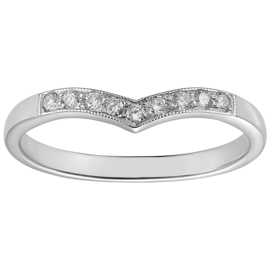 9ct White Gold 0.14ct Diamond Wishbone Eternity Ring