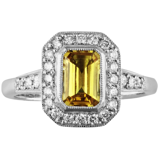 Yellow sapphire cluster ring