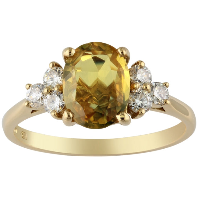 Yellow sapphire engagement ring with gold band
